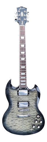 Firefly FfLG Guitarra Electrica Tapa Flameada (gris Rafaga).