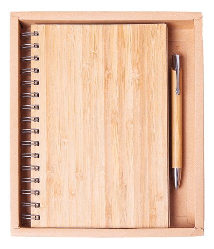 Libreta Bambú Cuaderno Ecológico C/bolígrafo Personalizada