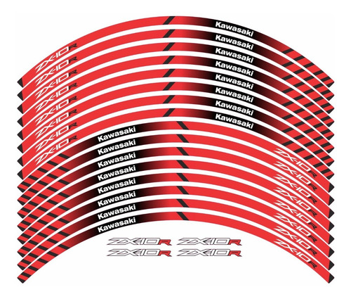 Adesivos Friso Refletivo Roda Moto Compatível Zx-10r Fri73