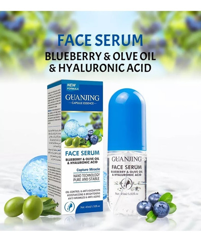 Serum Facial Blueberry + Aceite De Oliva Antiedad Aclarante