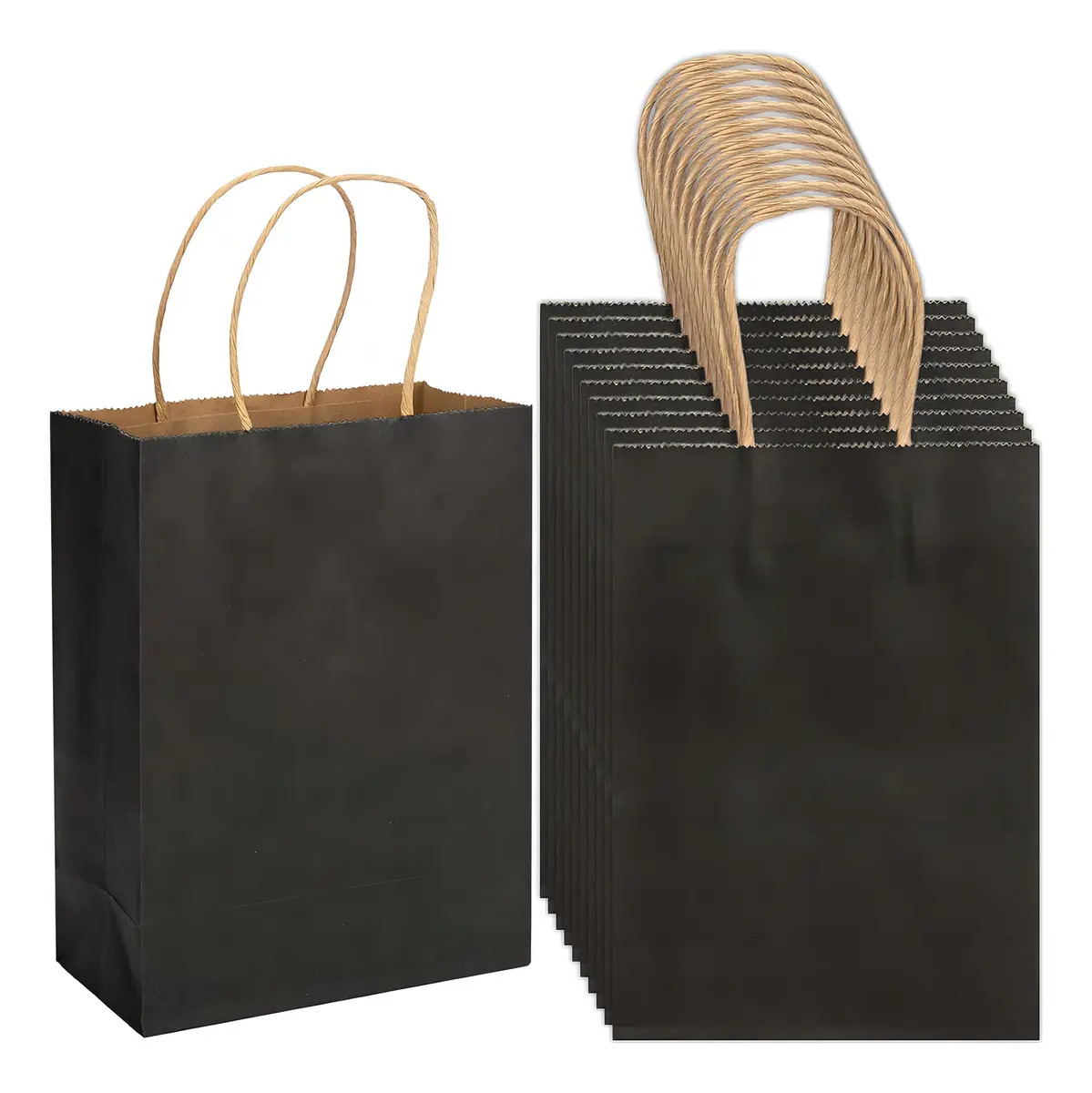 12 Bolsas Papel Kraft 21x15x8cm Colores Surtidos Asa Reforzada
