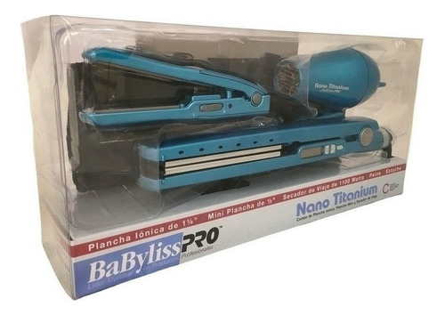 Imagen 2 de 2 de Combo Babylisspro Secador Plancha Mini Placha Peine Estuche