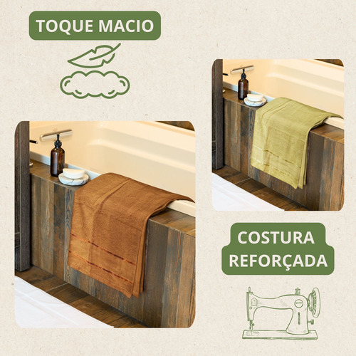 Kit 5 Toalhas De Banho Grande Macia 100% Algodão 65x125cm