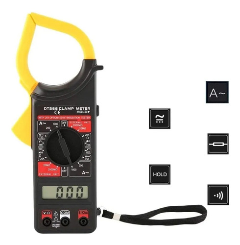 Amperimetro Multimetro Tester Pinza Dt266 Rango Automático