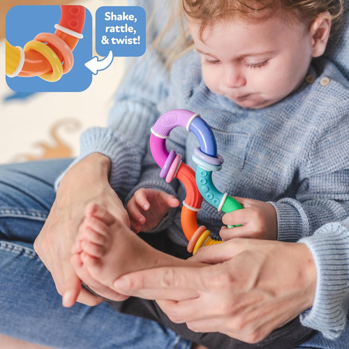 Nuby Twist-a-ring - Juguete Mordedor, Sonajero Para Bebés, J