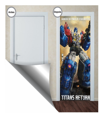 Adesivo Porta Parede Transformers Optimus Prime Autobots Hd