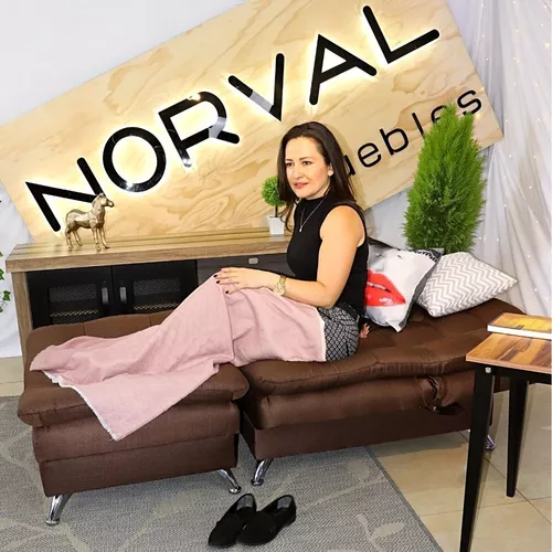 Sofa cama Individual Sillon Reclinable con Taburete tapizado en Lino Azul