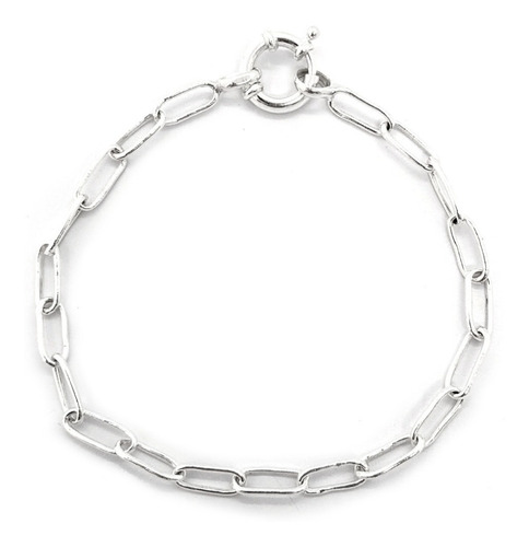 Pulsera Long Chain Cierre Marinero Plata