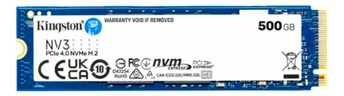 Ssd M.2 Nvme Pci-e Gen 4.0 500gb Kingston Nv3 Ssnv3s/500g Cor