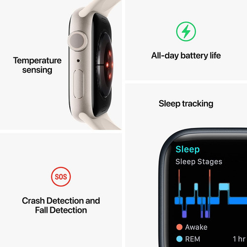 Apple Watch Series 8 Con Gps 45mm M/l - Starlight