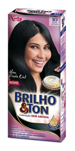 Tintura Permanente Brilho & Ton 1.0 Preto Azulado