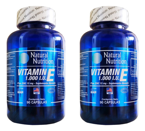 Vitamina E 1.000 Iu + Zinc X2 - Unidad a $1222