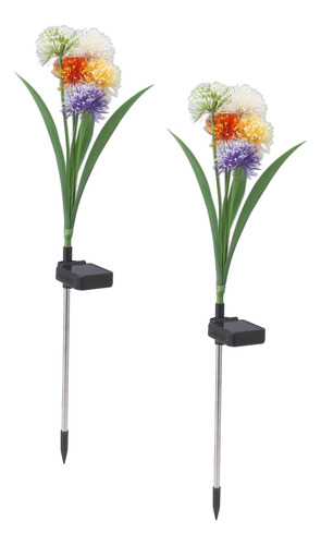 Juego De 2 Estacas Solares Para Flores, Ip65, Impermeables,