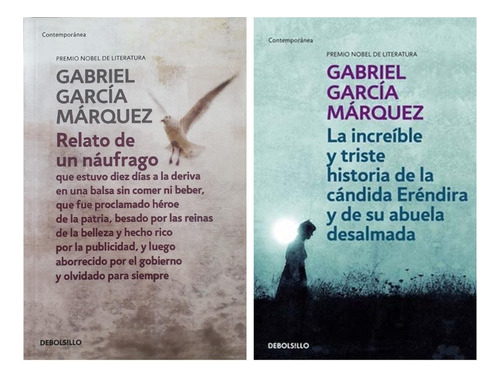 2 Libros García Márquez Debolsillo Náufrago + Eréndira 