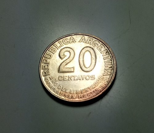 Moneda Argentina 20 Ctvs. Año Del Libertador#10