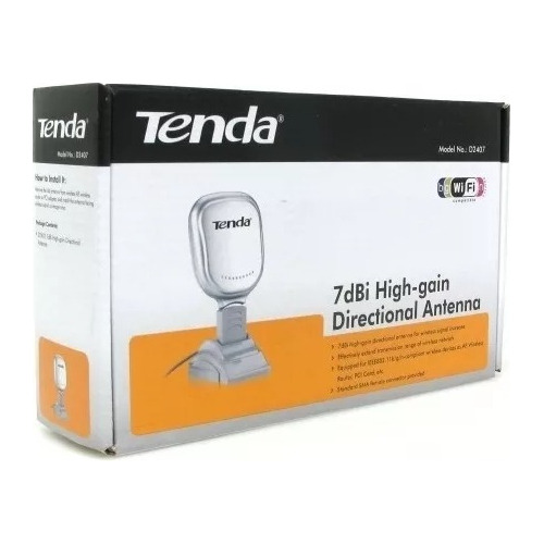 Antena Direccional Wifi N 7dbi, 2.4ghz Tenda D2407