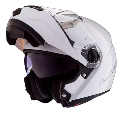 Casco Moto Ls2 Abatible Ff370 Easy Blanco