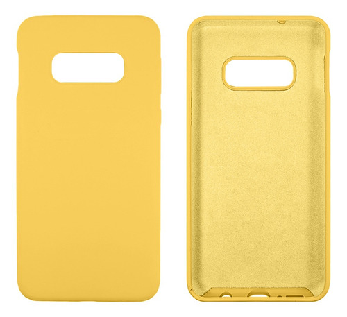 Funda de silicona aterciopelada compatible para Galaxy S10e, color amarillo
