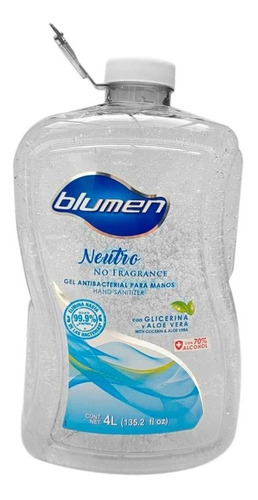 Gel Antibacterial Blumen De 4l Fragancia Neutra