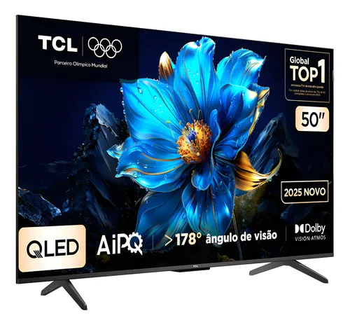 Smart TV TCL 50 Polegadas QLED 4K P7K WiFi Bluetooth Google TV HD...