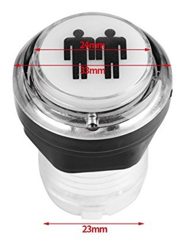 Imagen 7 de 9 de Kit Arcade Boton Pulsador Led 30mm Microswitch 2coin+1p+2p