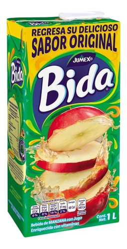 JUGO BIDA JUMEX SABOR MANZANA BRICK 1 LTO.