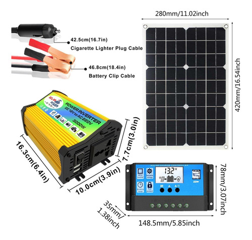 Kit De Controlador De Panel Solar E Inversor De 300 W
