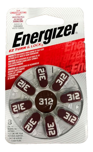 Bateria Energizer Pilha Audiologica Az 312 Turn E Lock 38742