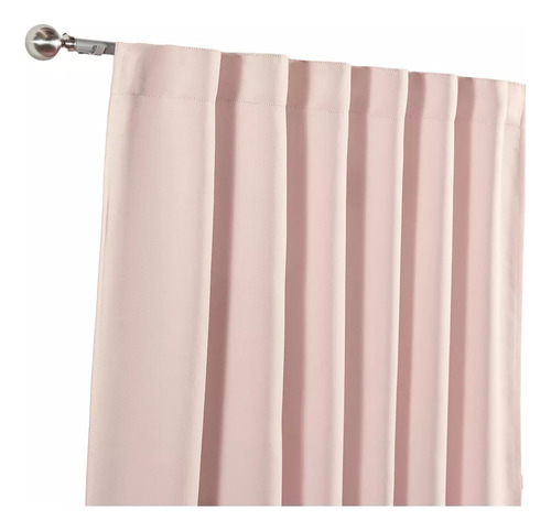 Juego De 2 Cortinas Blackout Cortas Catania Sweet Pink Rosa Vianney 1.80m