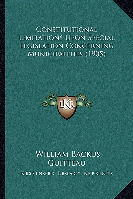 Libro Constitutional Limitations Upon Special Legislation...