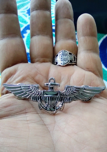 Pin Metálico Alas De Aviador. Para Chaleco Estilo Harley Dav