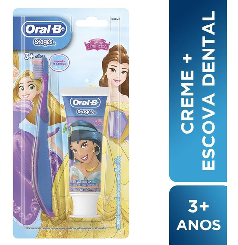 Kit Oral B Stages Escova + Creme Dental Princesas/toy Story