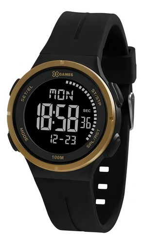 Color de la correa del reloj X-game Xmppd582: negro, color de fondo: pantalla LCD invertida
