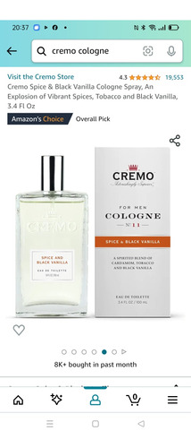 Perfume Cremo Spice & Black Vainilla 100 Ml