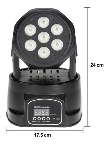 Imagen 3 de 10 de Cabezal Movil 7 Led X 12w Rgbw Robotico Dmx 13 Canales Dj