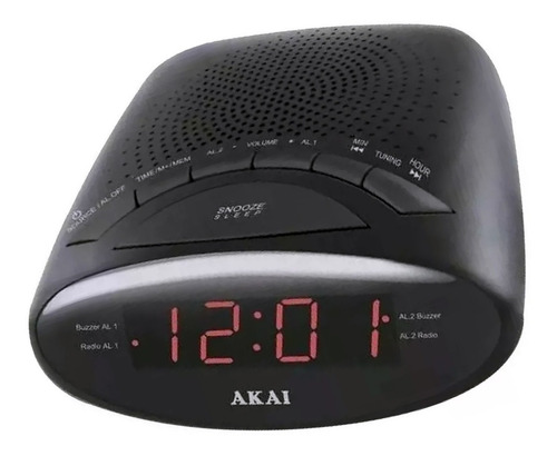 Radio Reloj Despertador Digital Am Fm Snooze Akai 220v