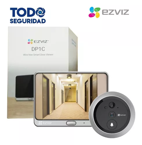 EZVIZ DP1C Videoportero Con Mirilla y Pantalla Wi-Fi de Bateria Recargable  / Para Instalarse en Puerta / Camara 720P / Sensor PIR / Deteccion de  Movimiento / Audio de Dos Vias / Uso en Interior