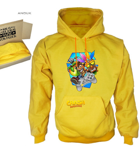 Imagen 8 de 10 de Buzo Hoodie Personalizable Saco Play Crash Bandicoot Algodón