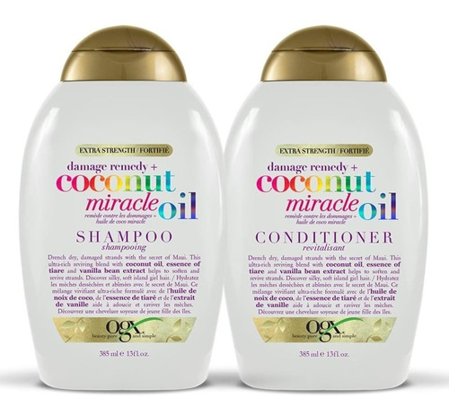 Shampoo Ogx Miracle Oil + Acond 385 Ml C/u 