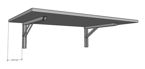 Mesa Dobrável Bancada De Estudos Suspensa Em 80x40x1,5 Cm