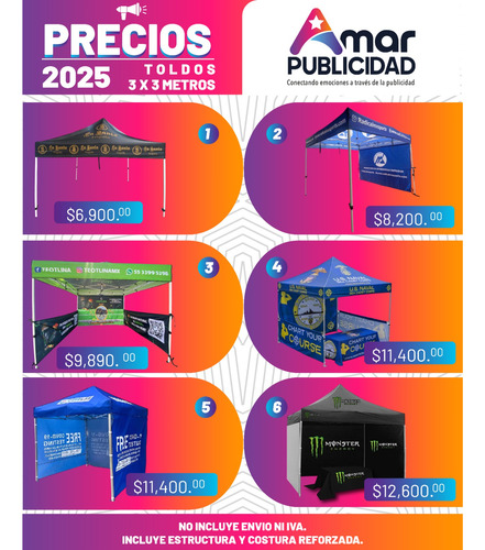 Toldo Publicitario Con Back Y Laterales 2x2mts Personalizado