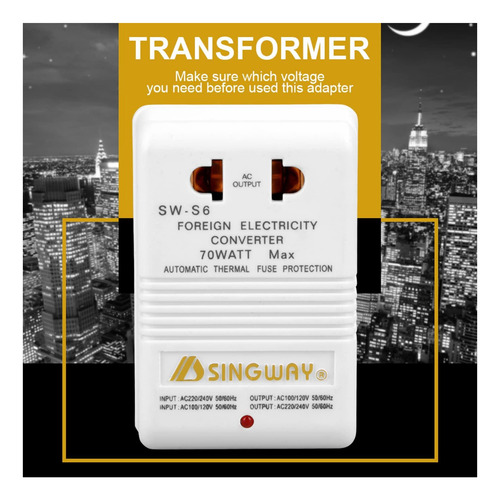 Convertidor De 120v A 240v + Paso 70w Paso Y Transformador W