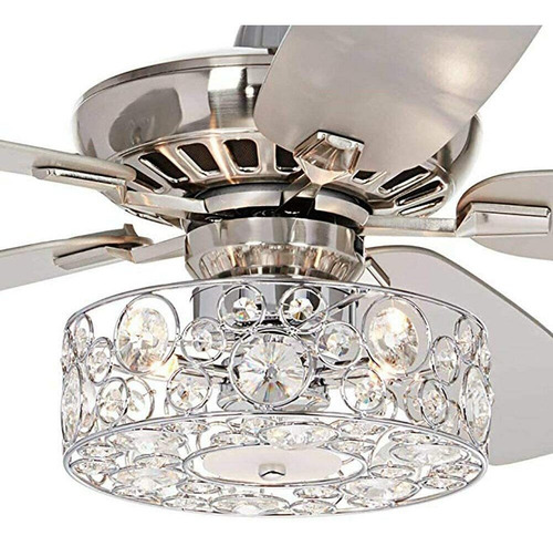 Candelabro Cristal Ventilador Techo 52 Luz Cr 5 Cuchilla