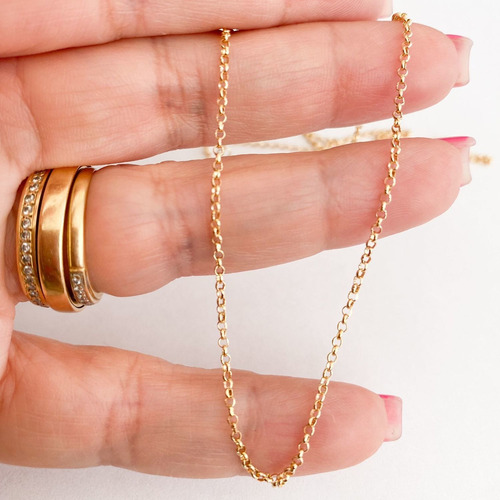 Imagem 5 de 7 de Cordão Elo Português 50 Cm Diam Corrente Ouro 18k