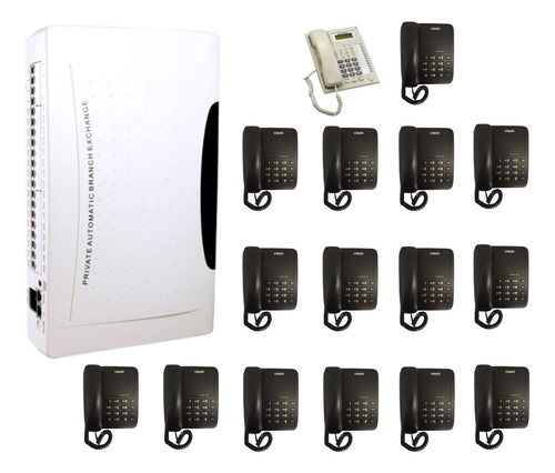 Kit Conmutador 8x32; 1 Tel. Multilínea; 15 Ext Vtech Vtc100