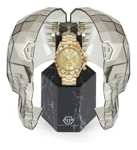 Imagen 3 de 3 de Reloj Philipp Plein Pwcaa1121 Para Hombre Y Oro Amarillo