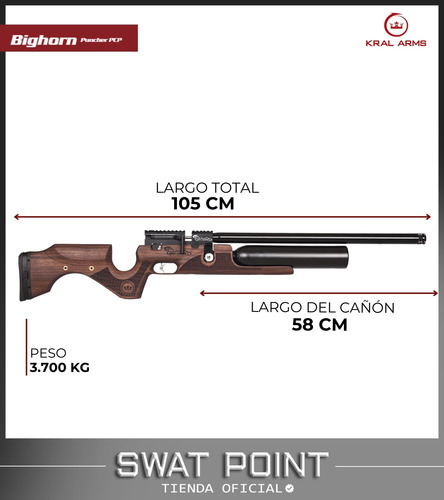 Rifle Pcp Kral Big Horn 9 Mm Multi Shot Potencia Extrema