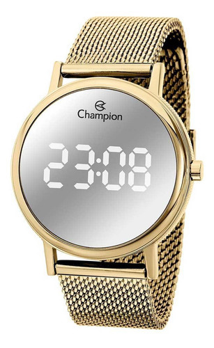 Relógio Feminino Champion Digital Ch40179b - Dourado Cor Do Fundo Espelhado
