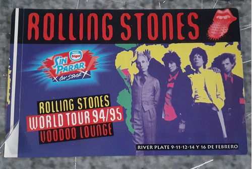 The Rolling Stones - Wolrd Tour Vodoo Lounge Stiker Calco 94