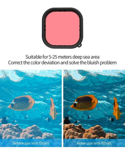 Imagen 6 de 8 de Pack 3 X Filtros De Agua Para Case De Gopro Hero 9 Black